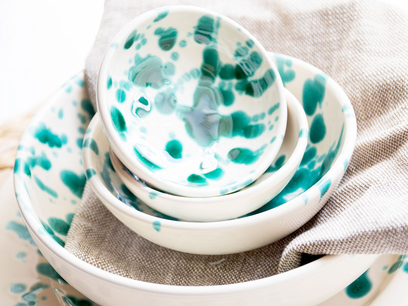 spetter-servies schaaltjes keramiek Puglia